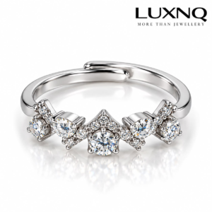 LUXNQ Moissanite Solitaire Accent Ring
