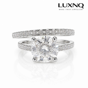 LUXNQ 2ct Moissanite Bridal Ring Set